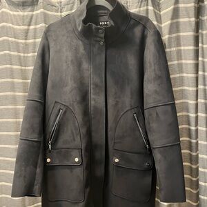 DKNY Women's Utility Jacket in charcoal gray